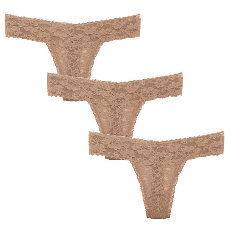 

3pcs Women Sexy Lace G-string T-back Female Thong Hot Khaki Lace Briefs Vintage -XXXL 2020