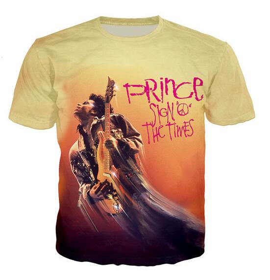 Nouveau Arriver Style Hip Hop Prince Rogers Nelson Drôle 3D Imprimer Hommes Femmes Mode T-shirt Tops Livraison Gratuite XS04