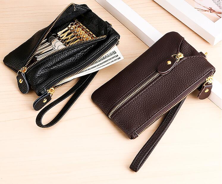 

Mix color Cowhide PU Multifunctional Zipper Coin Purses With Strap