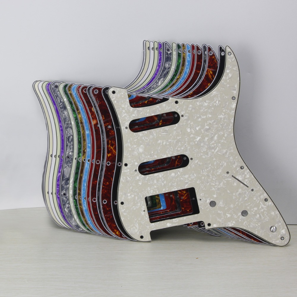 1 Set of 11 Holes Electric Guitar Pickguard SSH HSS Guitar Scratch Plate & Screws Fit Strat Guitar Parts,15 Colors Choose-image-547080551