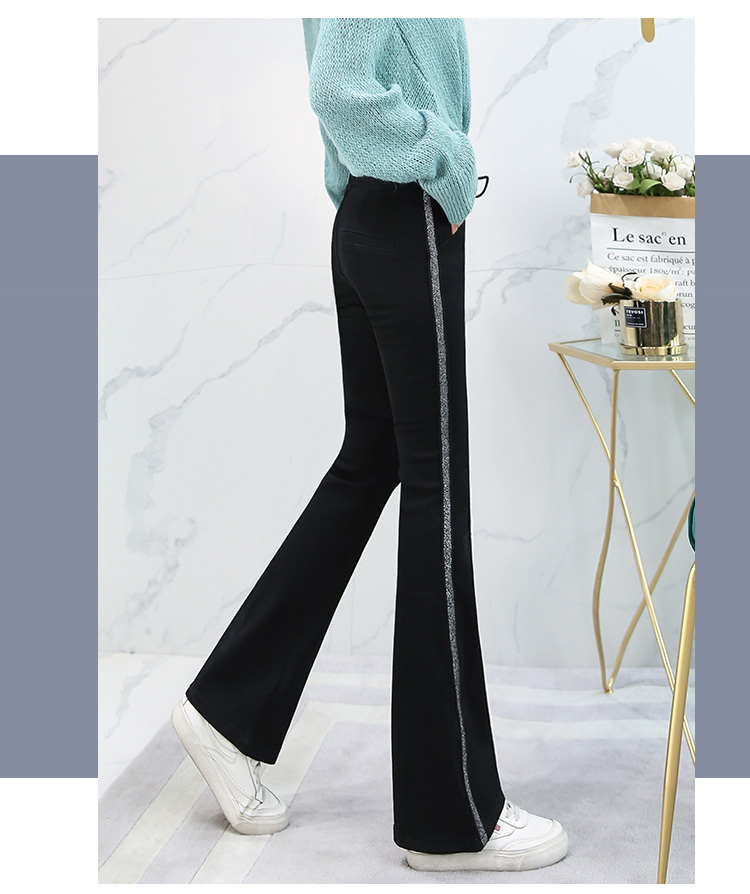 

Black New Winter Han Edition High Waist Width Legs And More Narrow Pants