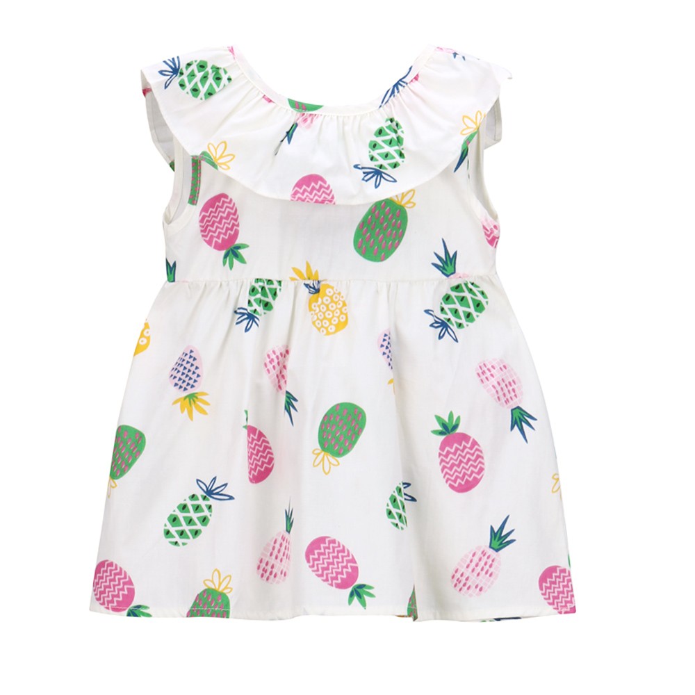 

Newborn Toddler Baby Girls Cotton O-Neck Fruit Print Princess Sleeveless Fashion Cute Dress Casual Clothes ROMIRUS 2020, Pink