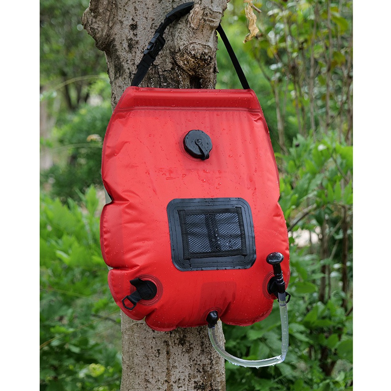 

20L Camping Shower Bag Portable Solar Shower Bag Solar Heated Bathing for Outdoor Traveling Hiking, Red