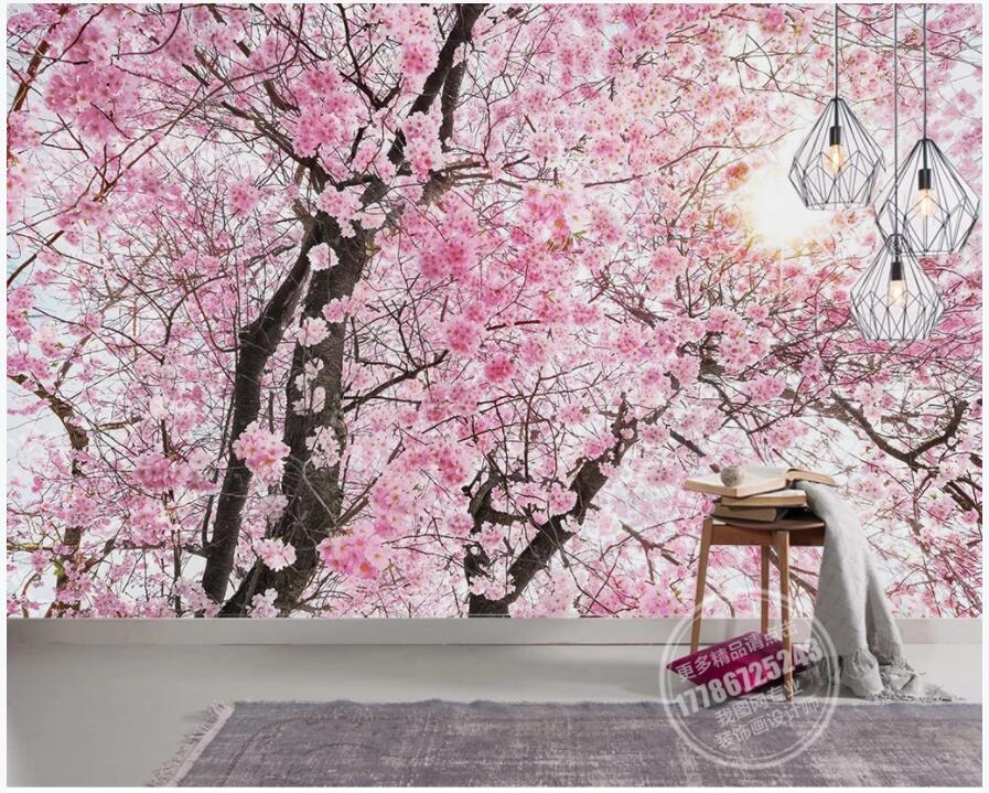 

WDBH 3d wallpaper custom photo Beautiful cherry blossom sunshine background home decor living Room 3d wall murals wallpaper for walls 3 d, Non-woven wallpaper