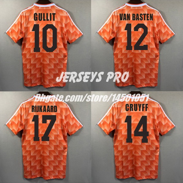 

Dutch Olanda Euro 1988 Home Orange Classical Retro Soccer Football Shirt Johan Cruyff Frank Rijkaard Marco van Basten Ruud Gullit, No name no number