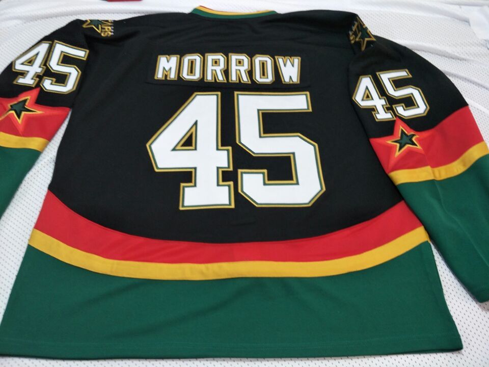 

Custom Men Youth women Vintage #45 Brendan Morrow Dallass Stars Hockey Jersey Size S-5XL or custom any name or number, Green women s-xl