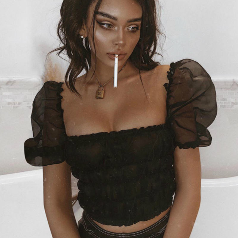 puff sleeve bralette
