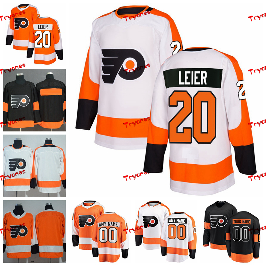 

2019 Taylor Leier Philadelphia Flyers Stitched Jerseys Customize Home New Alternate Black Shirts #20 Taylor Leier Hockey Jerseys S, White