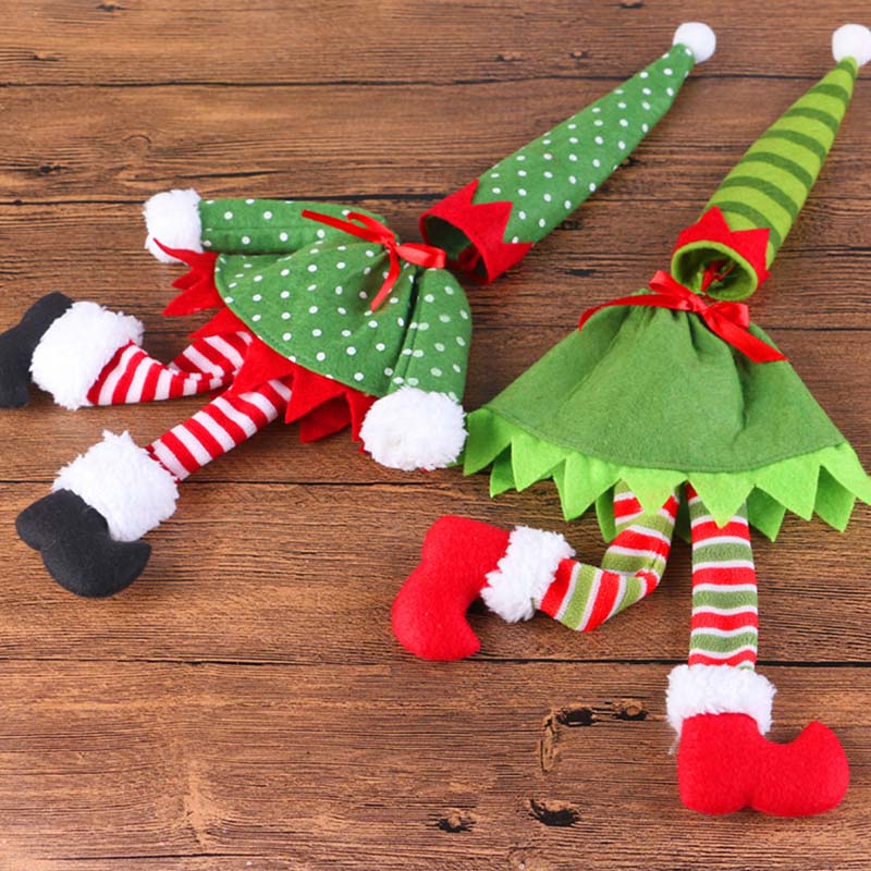 

Christmas Wine Bottle Cover New Year Gift Bag Holder Table Decor Christmas Decoration For Home Party Dinner