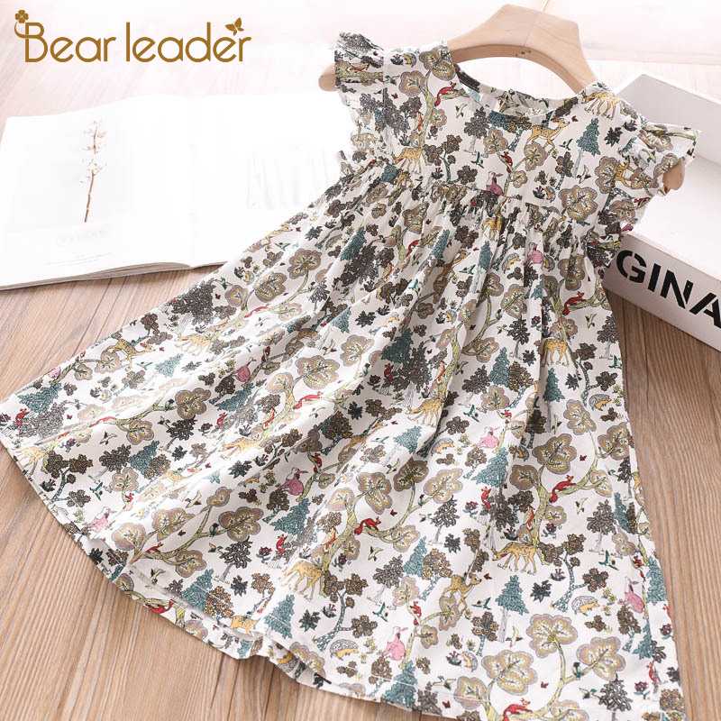 

Bear Leader Girl Dresses Summer New Girls Dress Flowers Print Dress Casual Girls Flying Sleeve Baby Kids Clothing Vestidos, Ay061-red