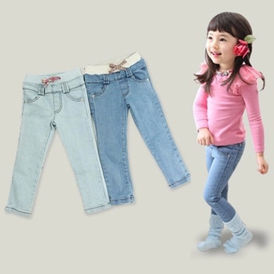 

girls leggings girl children's baby jeans kids girls pants jeans for girls bobo choses pantalon elastic waist, Blue