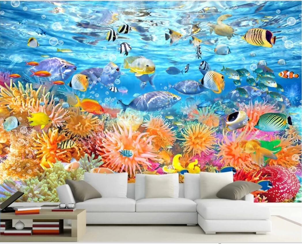 

3d room wallpaper custom photo mural An underwater world TV background wall space wallpaper Wall-paper large wallpaper for walls 3 d, Non-woven fabric