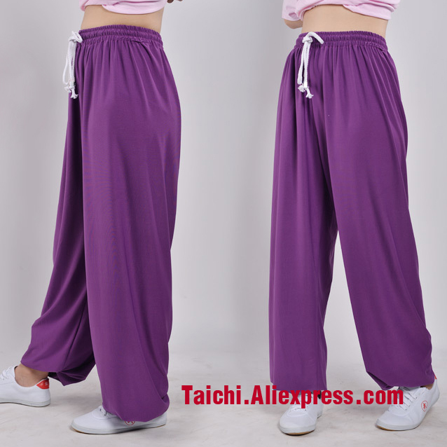 

Tai Chi Pants Wushu martial Art Pants Yoga Modal Fabric bright Colors, Black