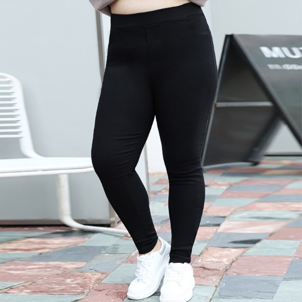 

100kg Ladies Push Up Leggings Black Female Bottoms High Waist Leggings Women Plus Size Stretch Pencil Pants -4XL 5XL 6XL, As pic