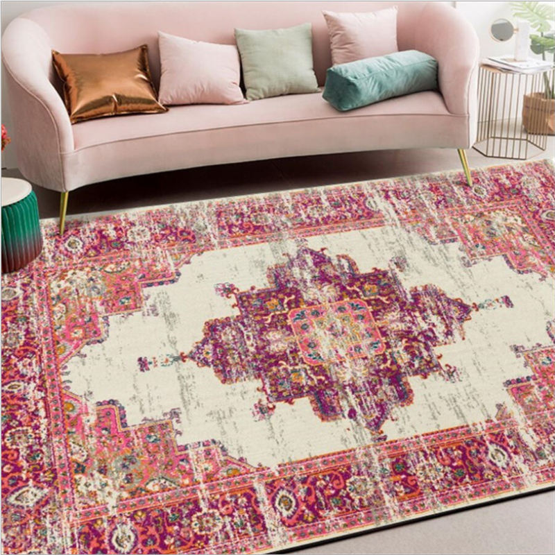

Rugs and Carpets for Home Living Room Red Flowers Geometric Ethnic Style Pattern Carpet Christmas Rug Modern Kids Decor Boy, Jq-carpets-379