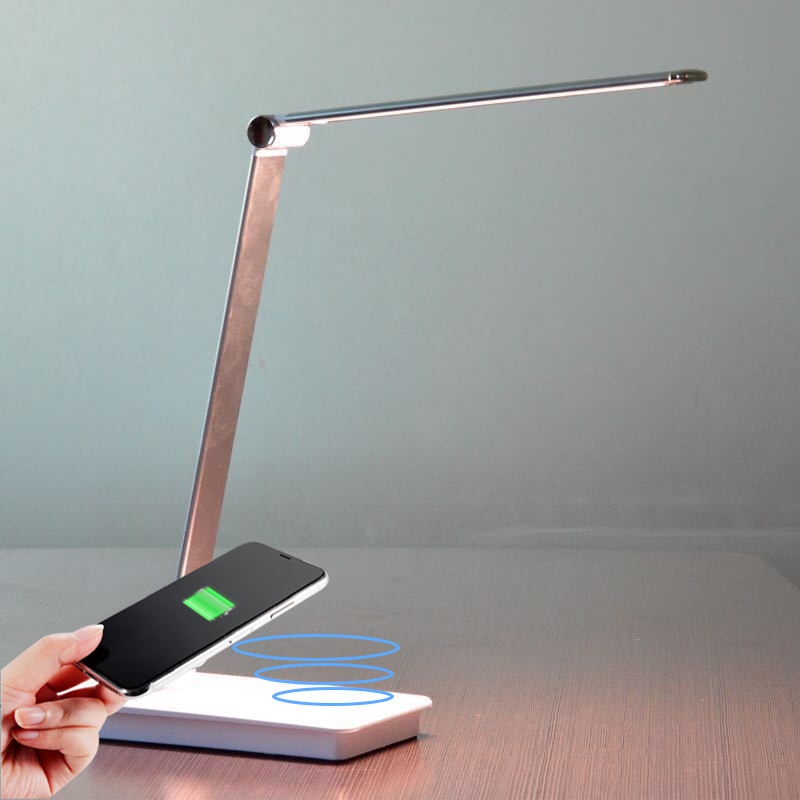 

Eye Protect LED Desk Lamp Folding Touching Switch Dimming USB Reading Table Lamp Wireless Charging For Mobile Charge