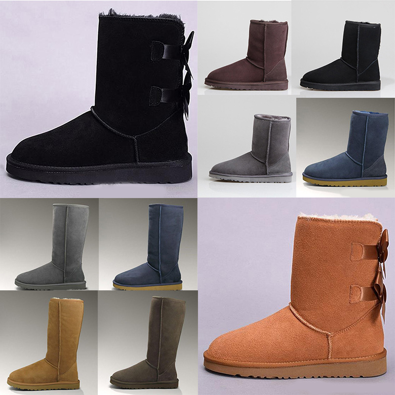 

Designer women ug australia australian boots winter snow furry satin boot ankle booties fur leather outdoors Bowtie shoes, 60