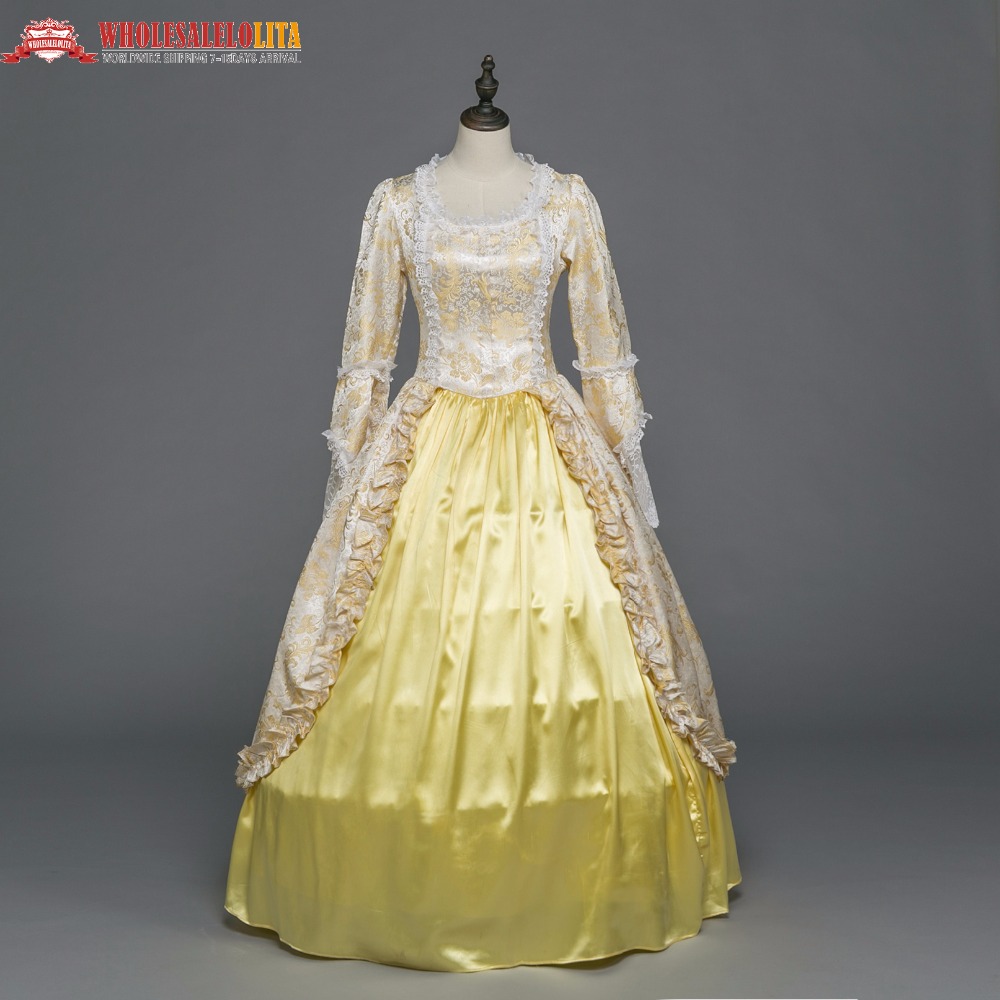 

Victorian Renaissance Floral Print Dress Ball Gown Princess Halloween Costume, Color