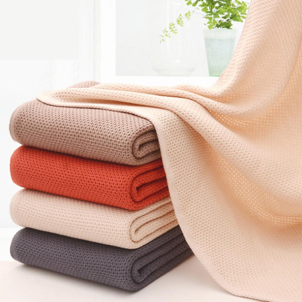 

Bath Towel Cotton Solid Color Honeycomb Grain Water Absorbent Bath Towel, Dark grey
