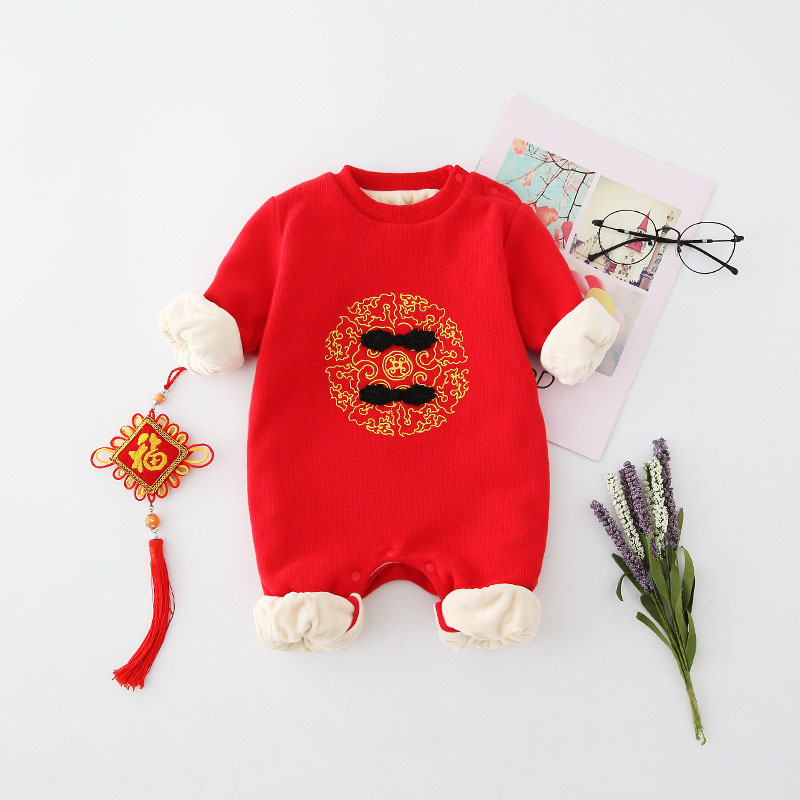 

Newborn baby clothes Cotton Long Sleeve Spring Autumn Baby Rompers Soft Infant Clothing toddler baby boy girl jumpsuits, Red