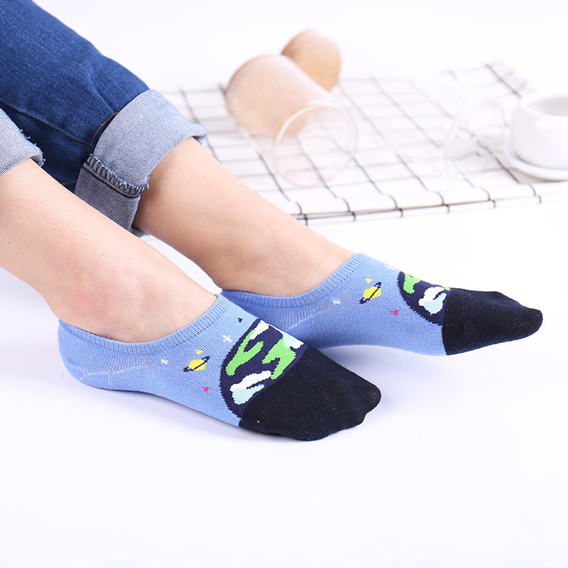 

Women No Show Socks Low Cut Sock, 5 Pairs Casual Thin Cotton Non Slip Athletic Loafers Invisible Sock, Size 6-11, Multi