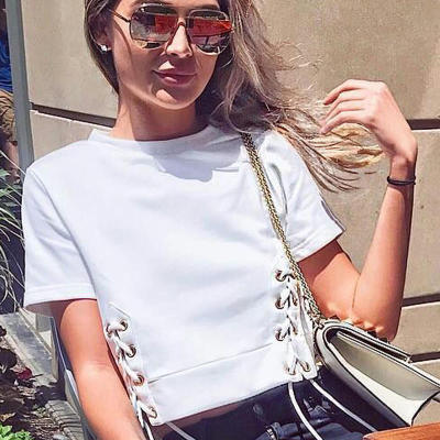 

Women Clothing 2 Piece Set Tracksuit Jogging Sportsuit Sweatshirt Strappy Short-sleeved Top Sexy Shorts Sports Suit Summer New Style, Black