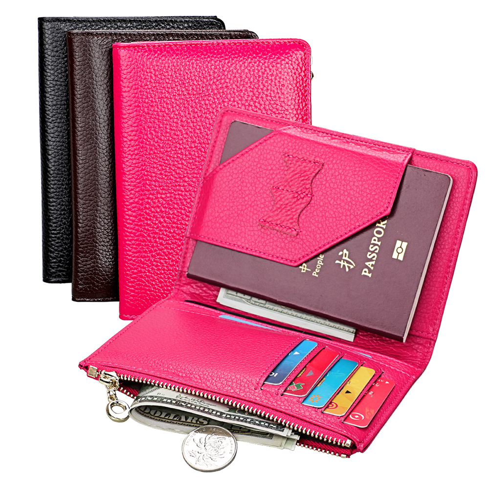 Unisex Genuine Leather Fold Over Zipper Purses RFID Blocking Short Wallet Coin Pouches Card Passport Holder Money Clip Banknote Pocket, 3 colors for choice