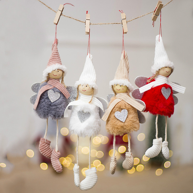 

Cute Angel Plush Doll Christmas Pendant Decoration Christmas Tree Ornaments Home Decoration Children Gifts