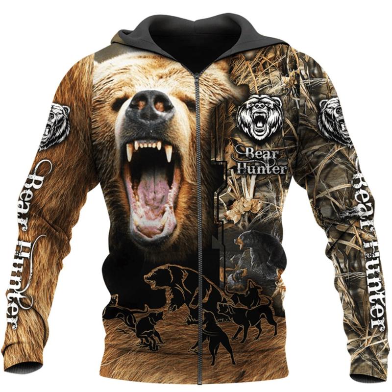 

Bear Hunting Camo 3D Printed Hoodies for men and women Harajuku Fashion Hooded Sweatshirt Autumn Hoody Casual streetwear hoodie, Color as the picture