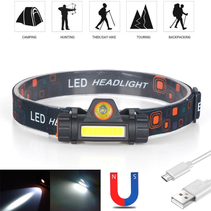 

Waterproof LED headlamp COB work light 2 light mode with magnet headlight built-in 18650 battery suit for fishing, camping