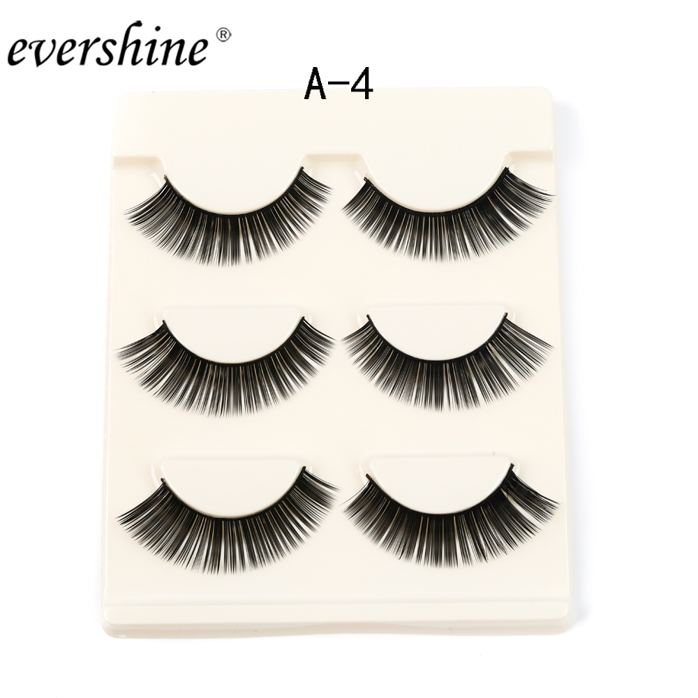 

hot sale natural fake lashes 3 pair false eyelashes long makeup mink lashes eyelash extension mink eyelashes for makeup #A-4