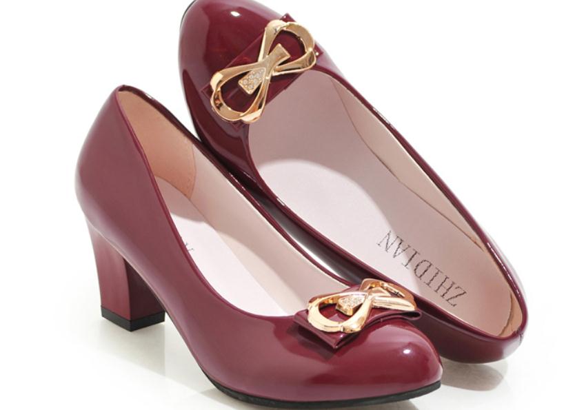 

2020 Women's shoes in Spring and Autumn with New style High heel Coarse heel round head bowknot@6121, Black
