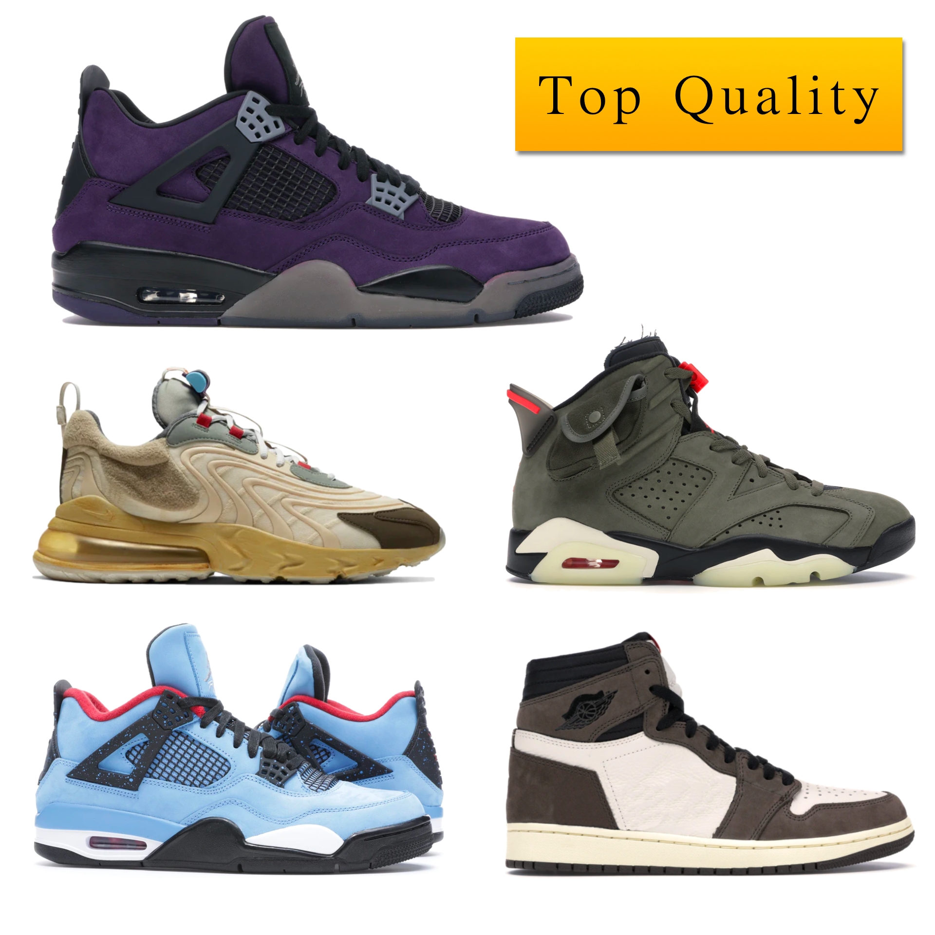 

Top Qualtiy J 4 Retro Travis Scotts Purple Friends and Family Cactus Jack Man Sneaker With Box 308497-406, Top_quality