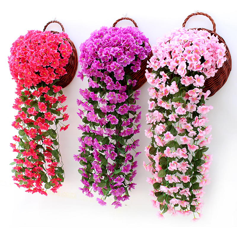 

Violet Artificial Flower Party Decoration Simulation Valentine's Day Wedding Wall Hanging Basket Flower Orchid fake Flower, White