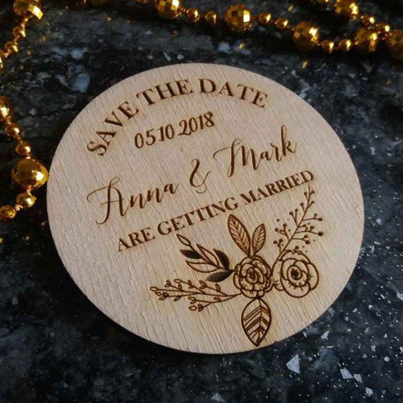 

Save the Date magnets, Custom Name&Date Wood Save the Date magnet,Round Circle Babyshower Guest Invitation Card ,Wedding Magnets