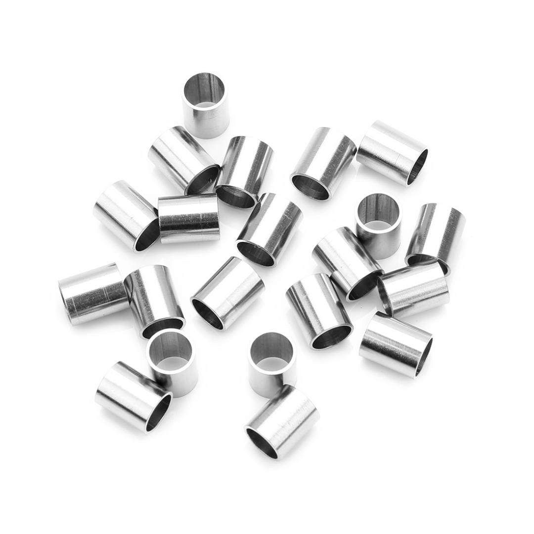 

Fostfo 20pcs/lot 6mmX7.5mm Stainless Steel Cylindrical Beads 5mm Big Hole Loose Beads For Jewelry Making Accessories Supplies