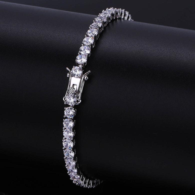 

Hip Hop Bracelets Luxury Bling 4mm Zircon Bracelets Trendy Fashion Men Women Rhodium 18K Gold Plated Tennis Bracelets Jewelry