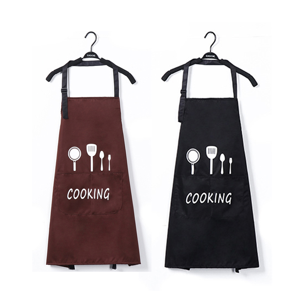 

1pc Waterproof Apron Dirt Resistant Oilproof Cooking Pinafore Cleaning Apron Hanging Neck Aprons For Women Men Bar Kitchen