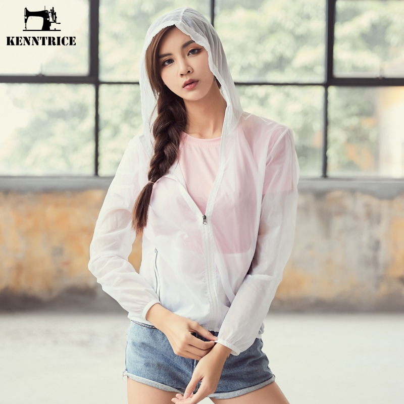 

KENNTRICE Summer Sunscreen Jacket Women Skin Clothes Thin Breathable Quick Dry Sun Protection Hooded Coat Female, Blue