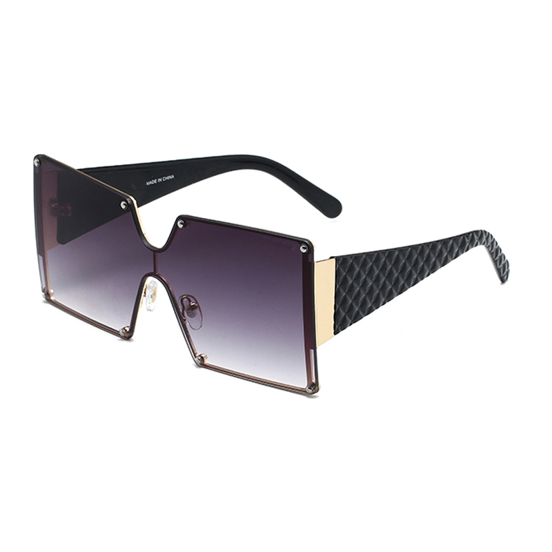 Oversized Rimless Sunglasses Women Fashion High Quality New Designer Female Gradient Sun Glasses Big Frame Square Sun Glass Vintage Eyewear
