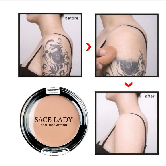 

SACE LADY Full Coverage Cream Face Concealer Foundation Long Lasting Contouring Makeup, Yellow