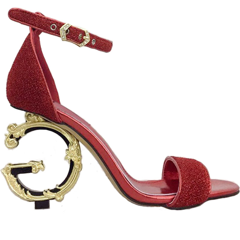 

Orgin Package Bridal Wedding Shoes Real Leather Letter Gold Heels Wedding Sandals Size 34 to 40 tradingbear, Extra box;not shoes