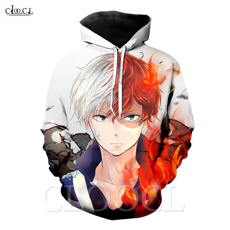 

My Hero Academia Hoodie Men Women 3D Print Anime Character Todoroki Shoto Hooded Sweatshirt Fashion Couple Casual Streetwear, Hoodie 2