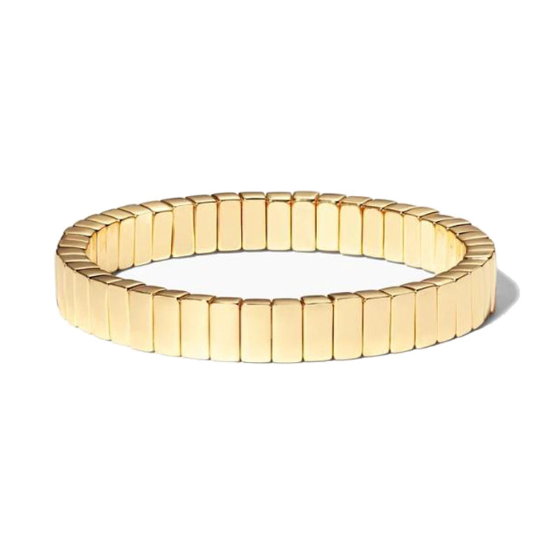 

Ybollar Bracelets For Women Gold Color Armband Enamel Tile Beads Bracelet Stacking Bangle Pulseras Handmade Jewelry Gift