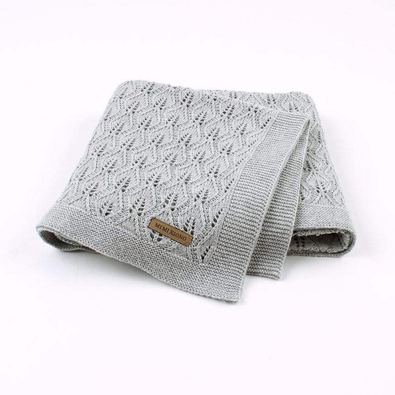 

Baby Blankets Knitted Cotton Solid Color Newborn Bebes Sleeping Bed Stroller Blanket Covers Soft Infantil Swaddle Wrap Multi-use