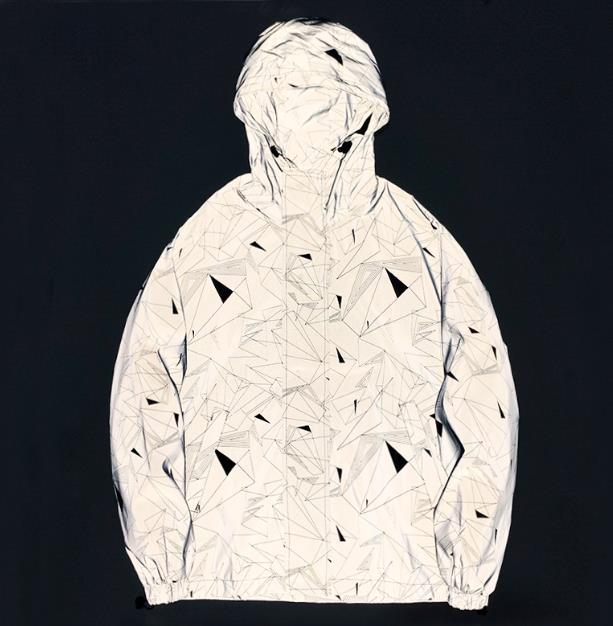 

Men Reflective Jackets Autumn 3M Light Hooded Streetwear Movement Jacket Coats Hip Hop Windbreaker Male Casual Outwear, Black