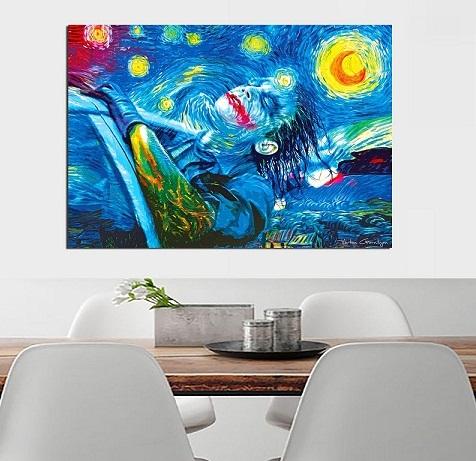 

Van Gogh Starry Night Joker,Handpainted /HD Print Modern Abstract Wall Art Oil Painting on Canvas Home Decor Multi Sizes /Frame Options Vg29