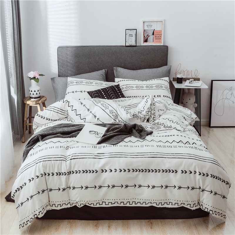 

100% cotton Queen King comforter bedding set bed linen se nordic duvet cover set Bedclothes Quilt Cover Pillowcase Home Textile, Plaid
