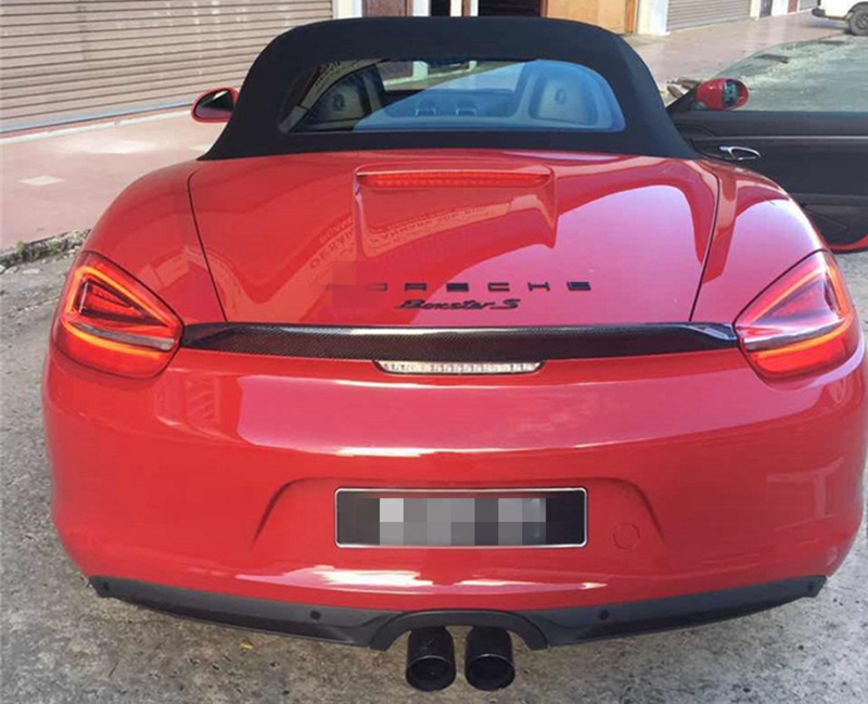 For Carbon Fiber 14-16 Boxster Cayman 981 Rear Wing Trunk Spoiler-image-436063389