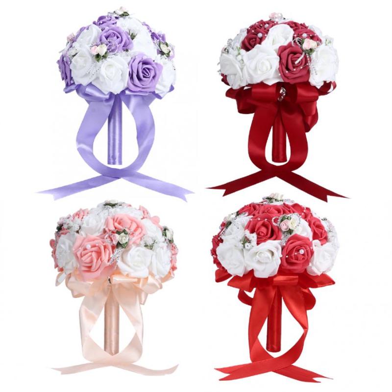 

Artificial Wedding Bouquet Simulation Bridal Holding Flower Decoration Wedding Supplies Flower Basket Petal Basket, 03